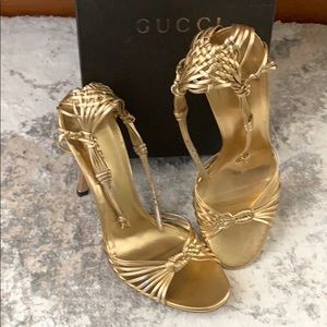 Gold Gucci heels 38.5